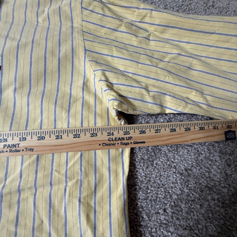 Ralph Lauren Yellow Blue Stripe Classic Fit Button Down Shirt Large - Picture 5 of 5